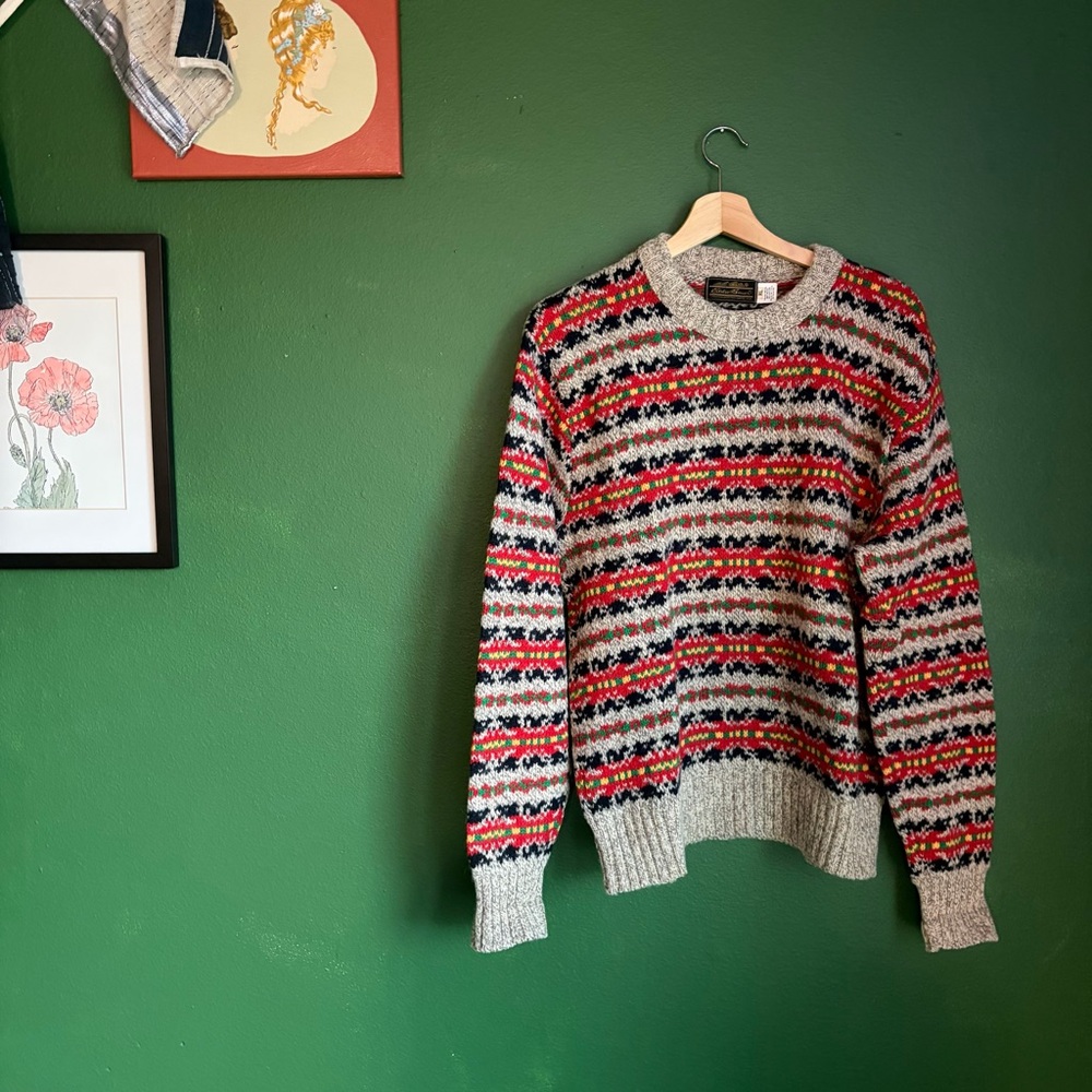 Eddie Bauer Multicolor Fair Isle Crewneck Sweater
